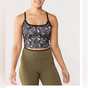 The North Face Plus Size Floral Black Active Crop Top Size 3XL NWT